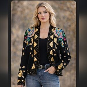 Cristina Vintage Silk and Angora beaded sweater